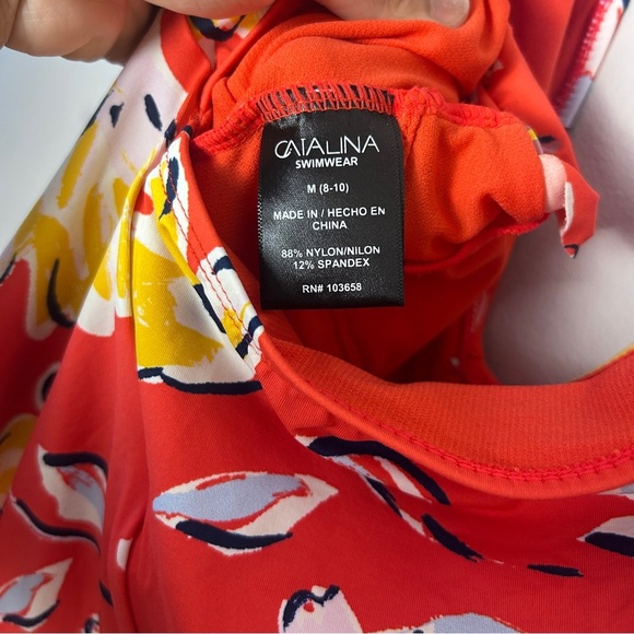 Catalina Red and Yellow One Piece Swimsuit V-Neck - Picture 5 of 5